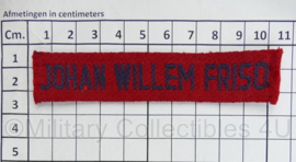 MVO straatnaam Johan Willem Friso - 10,5 x 2,5 cm - origineel