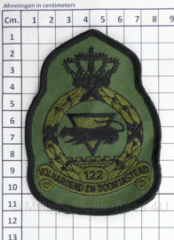 KLU Koninklijke Luchtmacht 122 squadron Volhardend en Doortastend embleem met klittenband - 11 x 8 cm - origineel