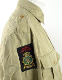 KM Marine Korps Mariniers khaki dik overhemd lange mouw met embleem - maat 39 - origineel