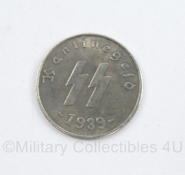 Replica Wo2 Duitse munt Waffen SS Kantinegeld 1939- diameter 2,5 cm.