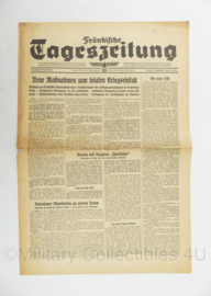 WO2 Duitse krant Frankische Tageszeitung nr. 211 8 september 1944 - 47 x 32 cm - origineel