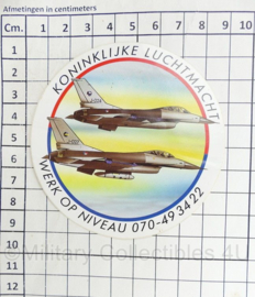 KLU Koninklijke Luchtmacht Werk op Niveau 070-49 34 22 sticker - diameter 9 cm - origineel