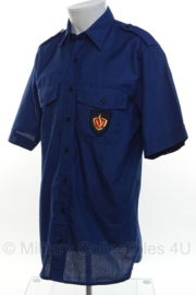 Nederlandse Brandweer overhemd met embleem BLAUW Kazernehemd KM heren - korte mouw - maat Extra Large - origineel