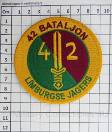 Defensie 42 Bataljon Limburgse Jagers embleem - met klittenband - diameter 9 cm