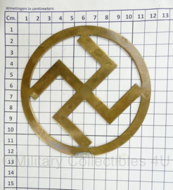WO2 Duitse swastika messing van SA vlaggenstok punt - diameter 11,5 cm - origineel