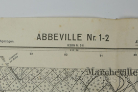 WO2 Duitse stafkaart 1943 Abbeville Frankrijk - 70 x 55 cm - origineel
