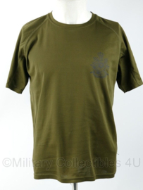 KMARS Korps Mariniers Coolmax shirt groen - met logo op de rug - maat Medium of Extra Large - gedragen - origineel