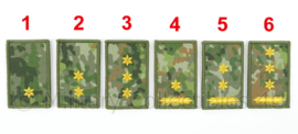 KL Nederlandse leger rangembleem met klittenband NFP Green camo - officieren - 5 x 8 cm