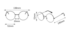 Antieke bril, ZILVER frame met ronde glazen met helder glas (niet op sterkte) - nieuw gemaakt