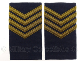 KLU Koninklijke Luchtmacht schouderstukken blauw met goud - Sergant-Majoor - origineel