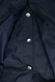 Belgische Politie Copcoat regenmantel regenjas donkerblauw met kraagspiegels en voering - maat 58 - gedragen - origineel