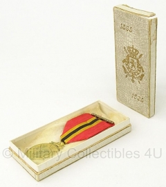 Belgische koning leopold II medaille met doosje - Origineel