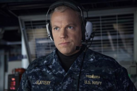 US Navy NWU 1 branch tape/naamlint SET blue/ gold- serie The last ship 'Slattery' - nieuw gemaakt