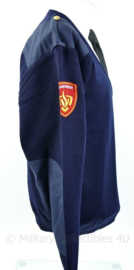 Nederlandse brandweer trui met v-hals en emblemen - huidig model - donkerblauw - maat Small - nieuw - origineel