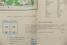 WW2 British War Office map 1944 Central Europe Hamburg - 87,5 x 65 cm - origineel