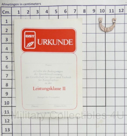 DDR NVA GST Urkunde set met insigne 2e klasse - origineel