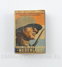 WO2 Duits luciferdoosje van echt hout - Vrijwilligers Legioen Nederland - 6 x 4 cm