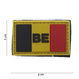 Uniform landsvlag Belgie "BE" embleem 3D PVC  -  klittenband - 5 x 3 cm klein model