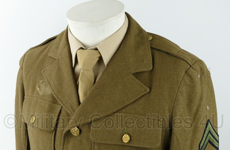 WO2 US Army Corporal Class A jacket met Service en Woundstripes maat 37 NL maat 47 origineel US wo2 kleding Class A Ike jas Military Collectibles 4U