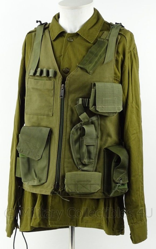 Israelische leger Tactical vest met tasjes en veldfles - groen - maat verstelbaar - origineel