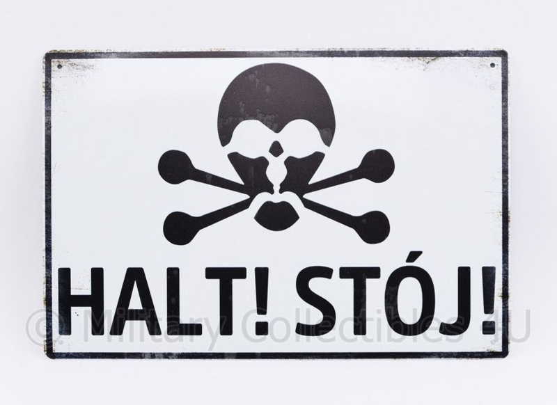 HALT! STOJ  - 30 x 20 cm - nieuw gemaakte metalen plaat