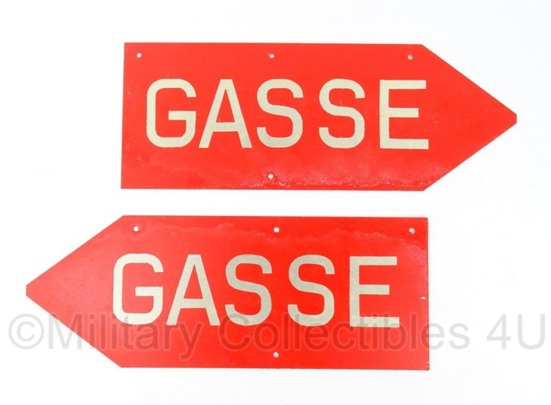 Duitse leger "GASSE" Gasgevaar bord - metaal - 40 x15 cm - origineel