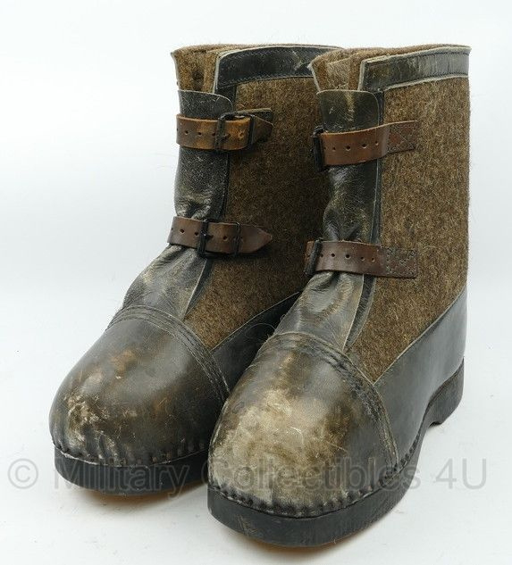 WO2 Duitse overlaarzen met houten zool maat 29 origineel Vintage Schoenen legerkisten Military Collectibles 4U