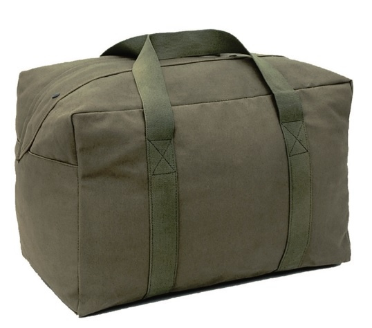 Parabag Flyers kit bag  parachute tas- met rits- en drukknoop sluiting - 77 liter - 60 x 35 x 30 cm. - ook ideaal voor een parachute -  GROEN