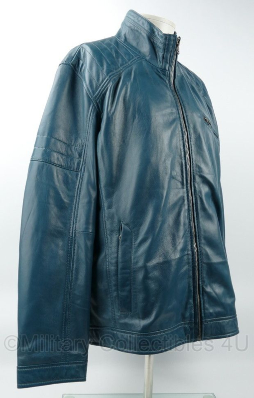 Lederen heren jack blauw maat 60 nieuw Jassen parka s Military Collectibles 4U