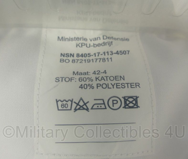 KL Nederlands leger overhemd wit lange mouw GLT Mess maat 42 4 nieuw in verpakking origineel Overhemden lange mouw Military Collectibles 4U