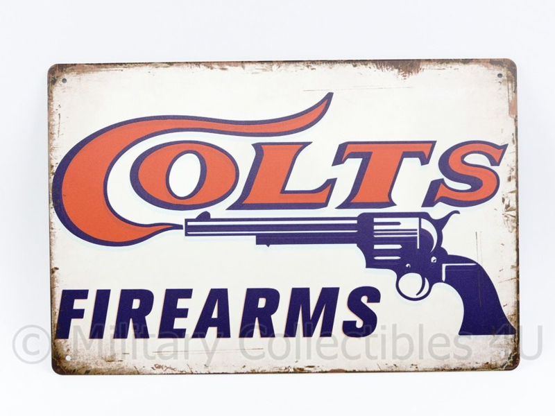 Metalen plaat Colts Firearms - 30 x 20 cm.