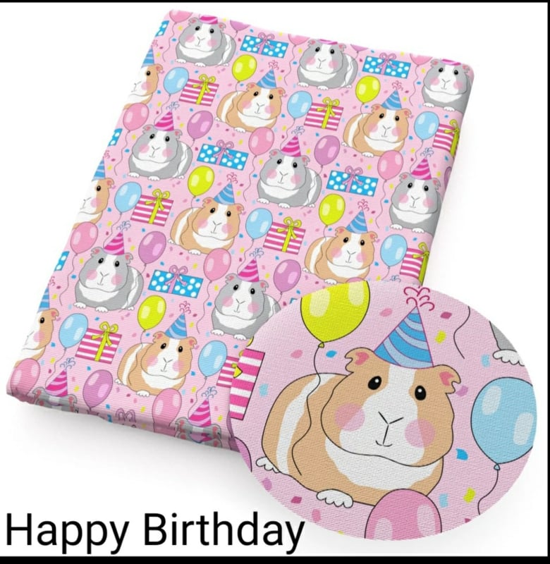 Anti plas Deken  ......  " Cavia print Happy Birthday"