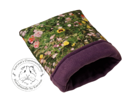 Handgemaakte Slaapzak XL Deluxe  " Bloemenweide paars"