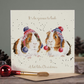 Kerstkaart Cavia " it's be-guinea... " Wrendale Designs