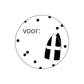 Wensetiket rond 40mm - Voor: (mijter) 10 stuks