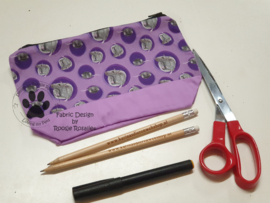 Handgemaakte etui / make up / toilet tas Ratjes Rat Purple Roosje Rosalie®