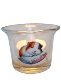 Waxinelicht houder met led verlichting Cavia  slapen
