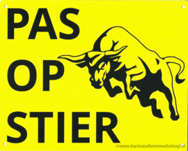 Pas op STIER (springende stier)