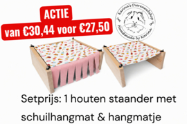 Vrijstaande Hangmat Set staander met 1 matje en 1 schuil hangmatje " ijsjes  "