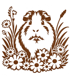 Stencil Tekensjabloon Sjabloonset Mal met Cavia met bloemen klein