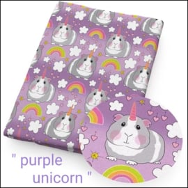 Anti plas Deken XL  .....   " Cavia Print Unicorn Purple "