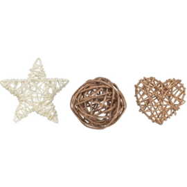 Kerstmis rotan set, 3 st.