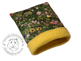 Handgemaakte Slaapzak XL Deluxe  " Bloemenweide geel "
