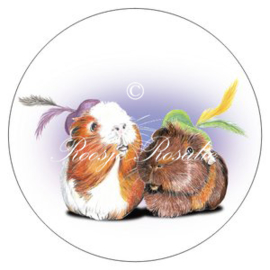 Sticker Cavia Pieten Olivia & Muffin ( 4 stuks) 