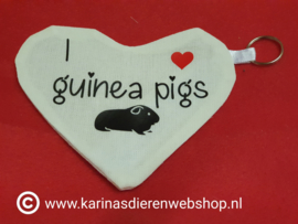 Hart Portemonnee / Sleutelhanger ! Love Guinea Pigs