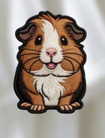 Opstrijkpatroon Strijk patch cavia bruin wit