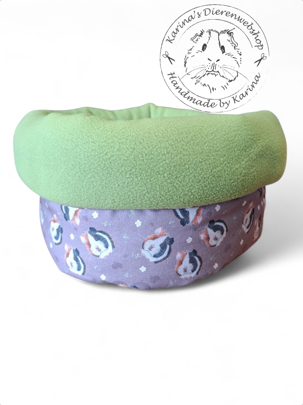 Cuddle Cup Mand  " Cavia Hartjes & Bloemetjes taupe van RoosjeRosalie ® "