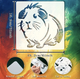 Stencil Tekensjabloon Sjabloonset Mal met Cavia