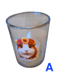 Waxinelicht houder met led verlichting CAVIA A