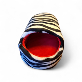 Bed model "Schoen "  kleur zebra / rood